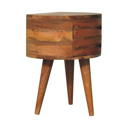 Odyssey Oak-ish Tripod Bedside Table | Nightstand
