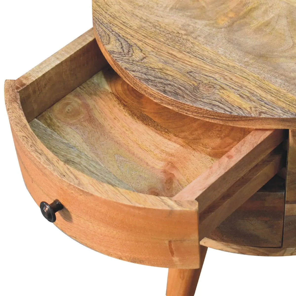 Odyssey Oak-ish Tripod Bedside Table | Nightstand