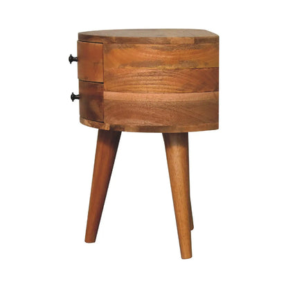 Odyssey Oak-ish Tripod Bedside Table | Nightstand