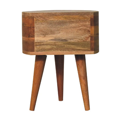 Odyssey Oak-ish Tripod Bedside Table | Nightstand