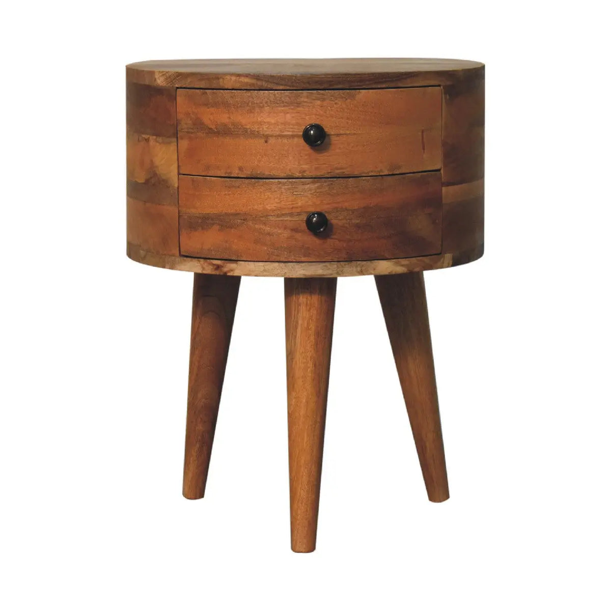 Odyssey Oak-ish Tripod Bedside Table | Nightstand