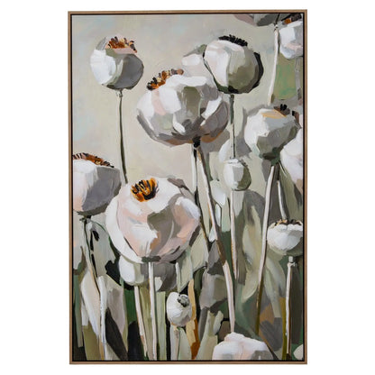 Poppy Heads Hand Painted Canvas in Frame