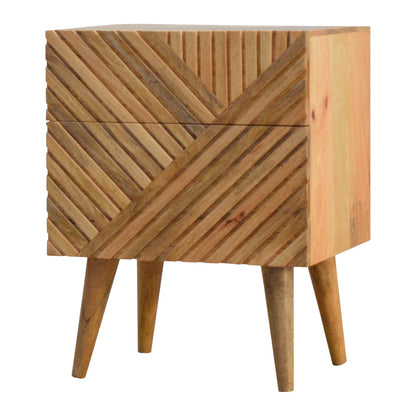 Lille 2 Drawer Oak-ish Bedside
