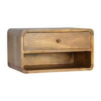 Floating Curve Open Slot Bedside Table | Nightstand