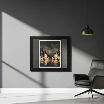 London Rainy Street at Night Framed Wall Art | Livvat Exclusive