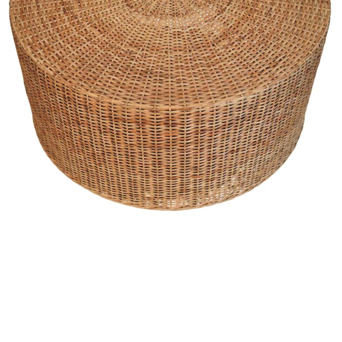 Regency Round Woven Coffee Table Circular Centre Table Natural Texture