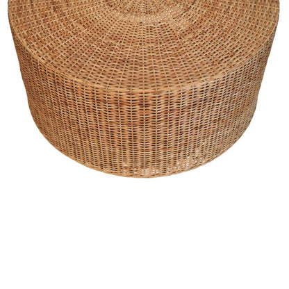 Regency Round Woven Coffee Table Circular Centre Table Natural Texture