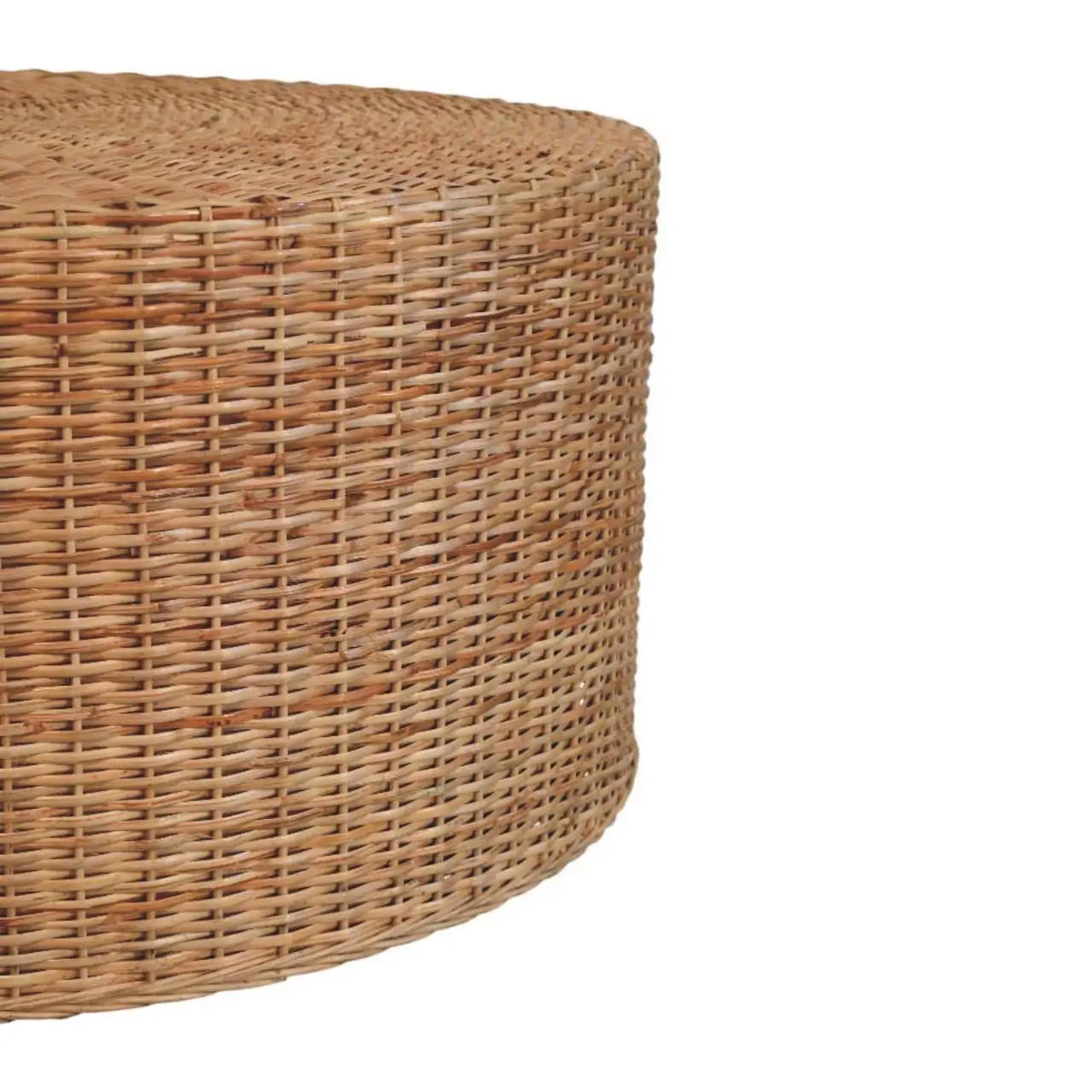 Regency Round Woven Coffee Table Circular Centre Table Natural Texture