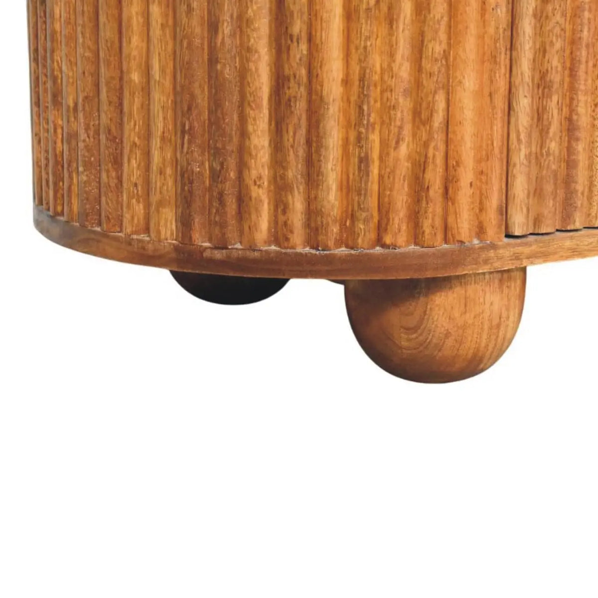 Ridgefront 6 Drawer Chest of Drawers Solid Mango Wood Amber Oak Ribbed