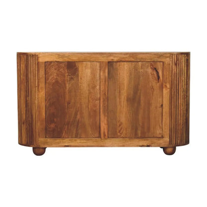 Ridgefront 6 Drawer Chest of Drawers Solid Mango Wood Amber Oak Ribbed