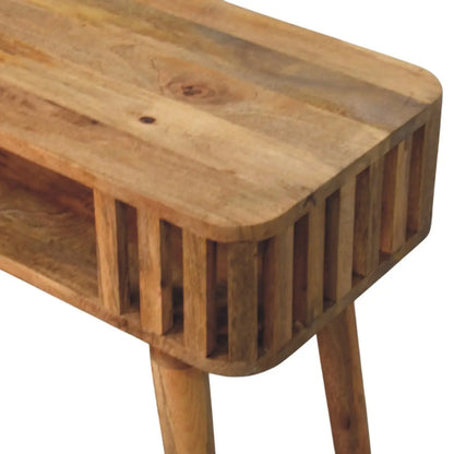 Slatted Oak-ish Console Table