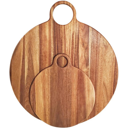 Small Round Acacia Serving Board With Handle