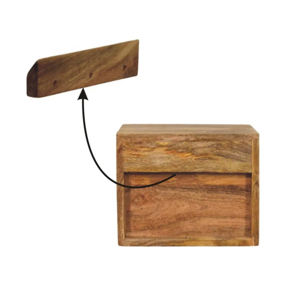 Solis 1 Drawer Oak-ish Wall Mounted Nightstand | Bedside Table