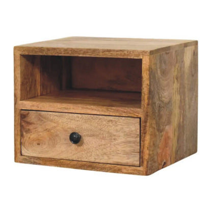 Solis 1 Drawer Oak-ish Wall Mounted Nightstand | Bedside Table