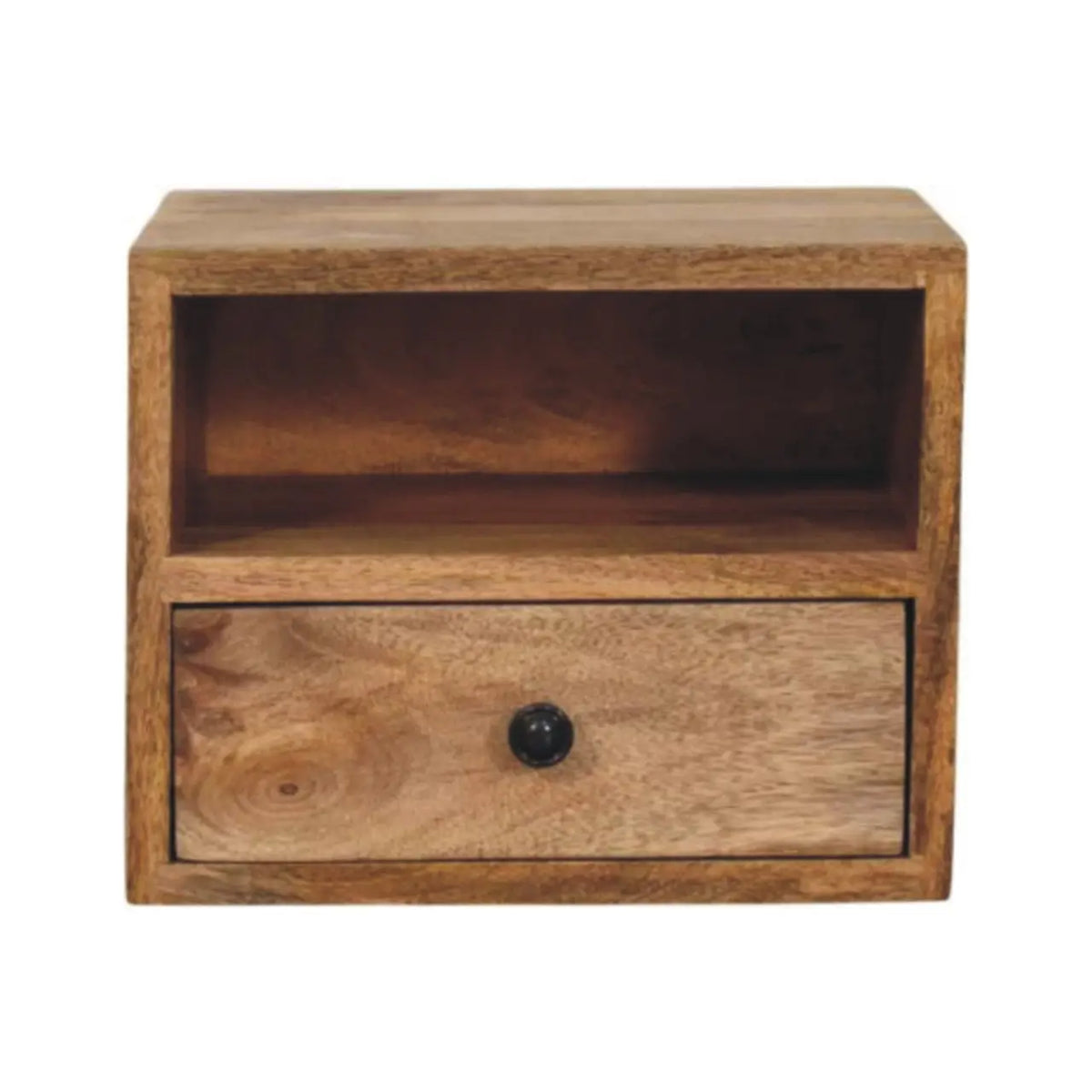 Solis 1 Drawer Oak-ish Wall Mounted Nightstand | Bedside Table
