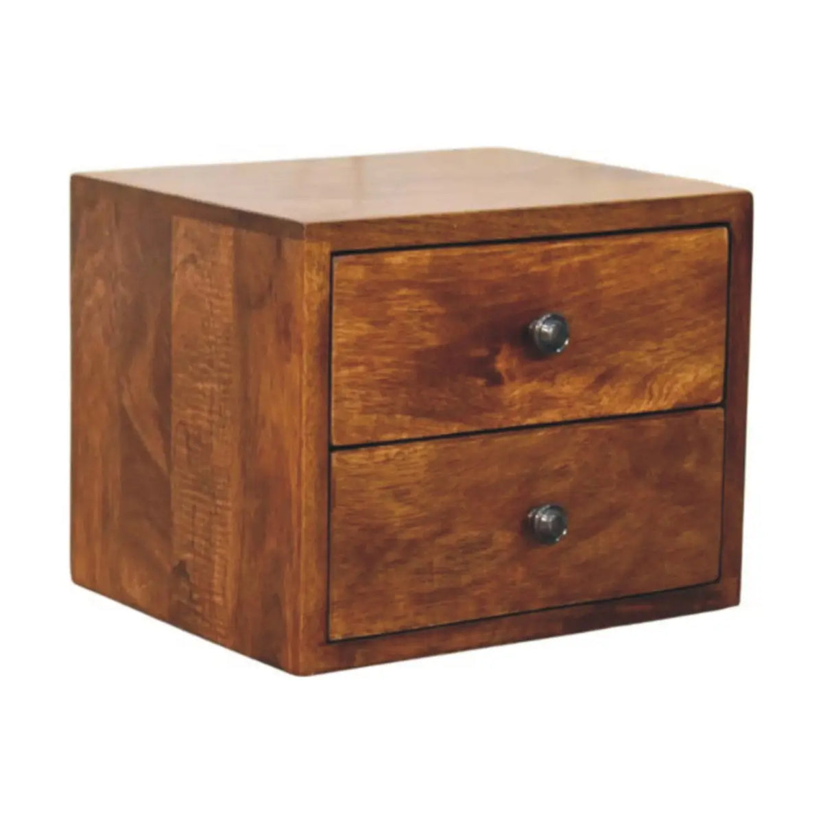 Solis 2 Drawer Chestnut Wall Mounted Nightstand | Bedside Table