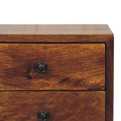 Solis 2 Drawer Chestnut Wall Mounted Nightstand | Bedside Table