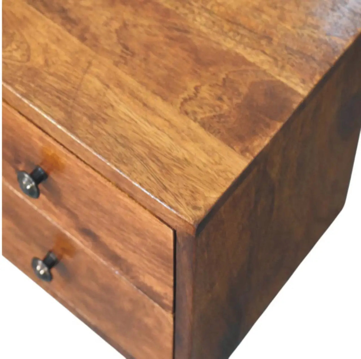 Solis 2 Drawer Chestnut Wall Mounted Nightstand | Bedside Table
