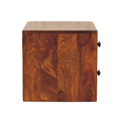 Solis 2 Drawer Chestnut Wall Mounted Nightstand | Bedside Table