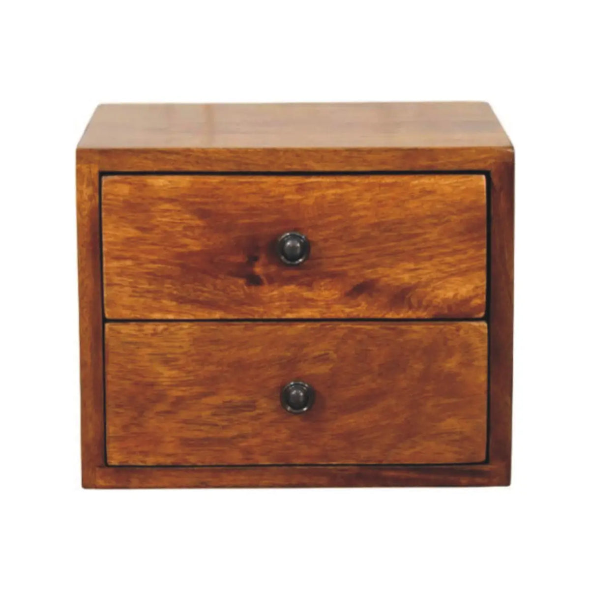 Solis 2 Drawer Chestnut Wall Mounted Nightstand | Bedside Table