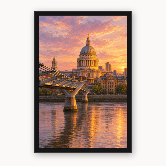 St Paul's Cathedral framed wall art by Livvat, black frame