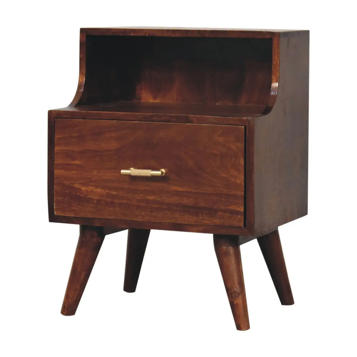 T-Bar Raised Back Bedside Table | Nightstand