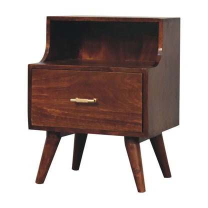 T-Bar Raised Back Bedside Table | Nightstand