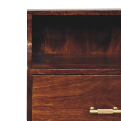T-Bar Raised Back Bedside Table | Nightstand
