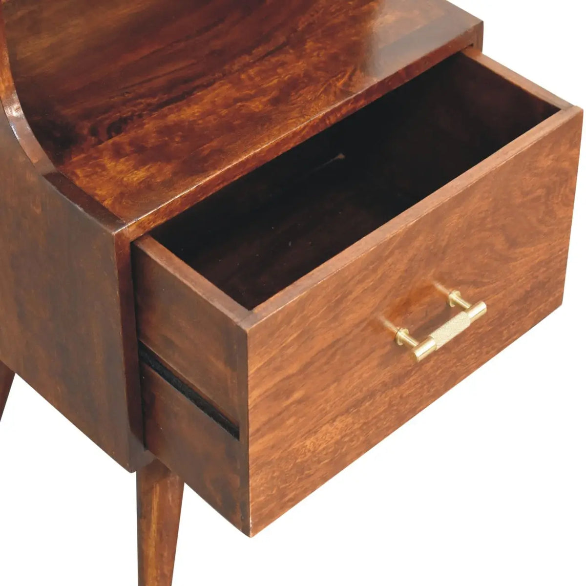 T-Bar Raised Back Bedside Table | Nightstand
