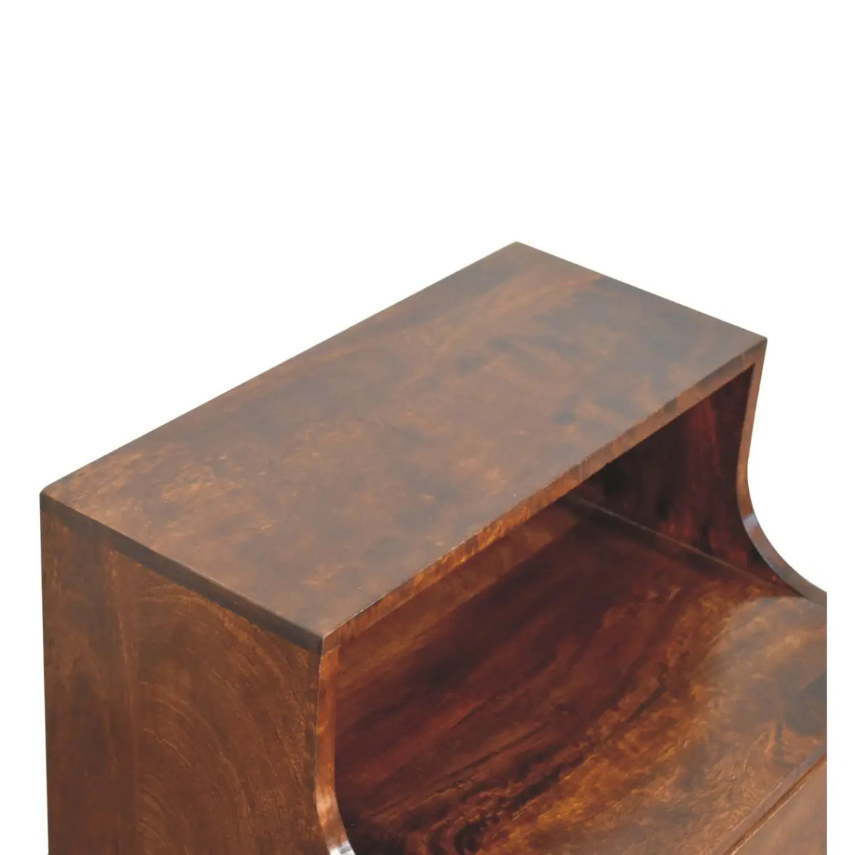 T-Bar Raised Back Bedside Table | Nightstand
