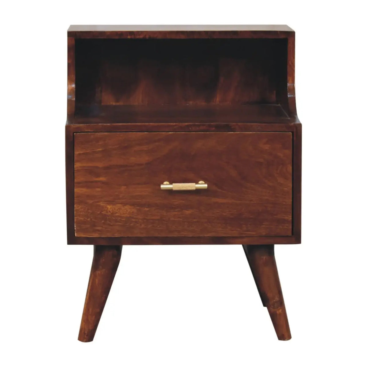 T-Bar Raised Back Bedside Table | Nightstand