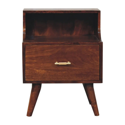 T-Bar Raised Back Bedside Table | Nightstand
