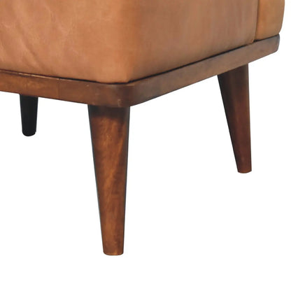 Tan Buffalo Backrest Footstool | Ottoman