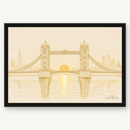 London Tower Bridge framed wall art by Livvat, black frame