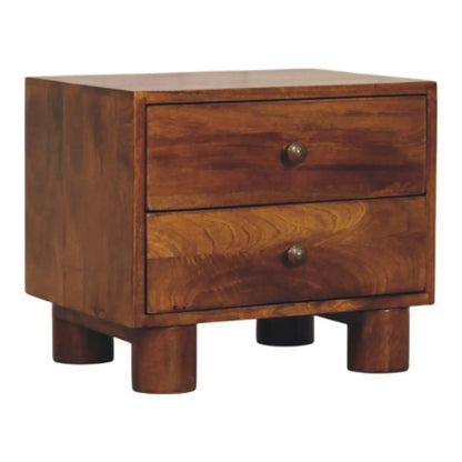 Tula 2 Drawer Chestnut Nightstand | Bedside Table