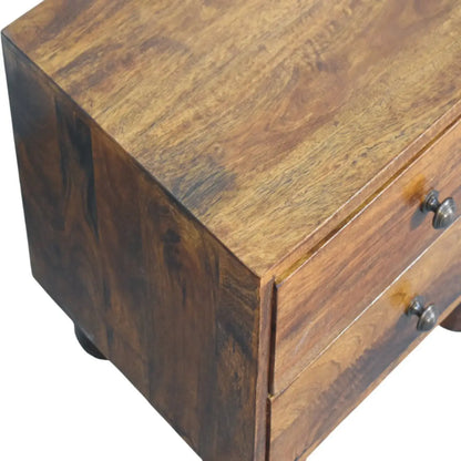 Tula 2 Drawer Chestnut Nightstand | Bedside Table
