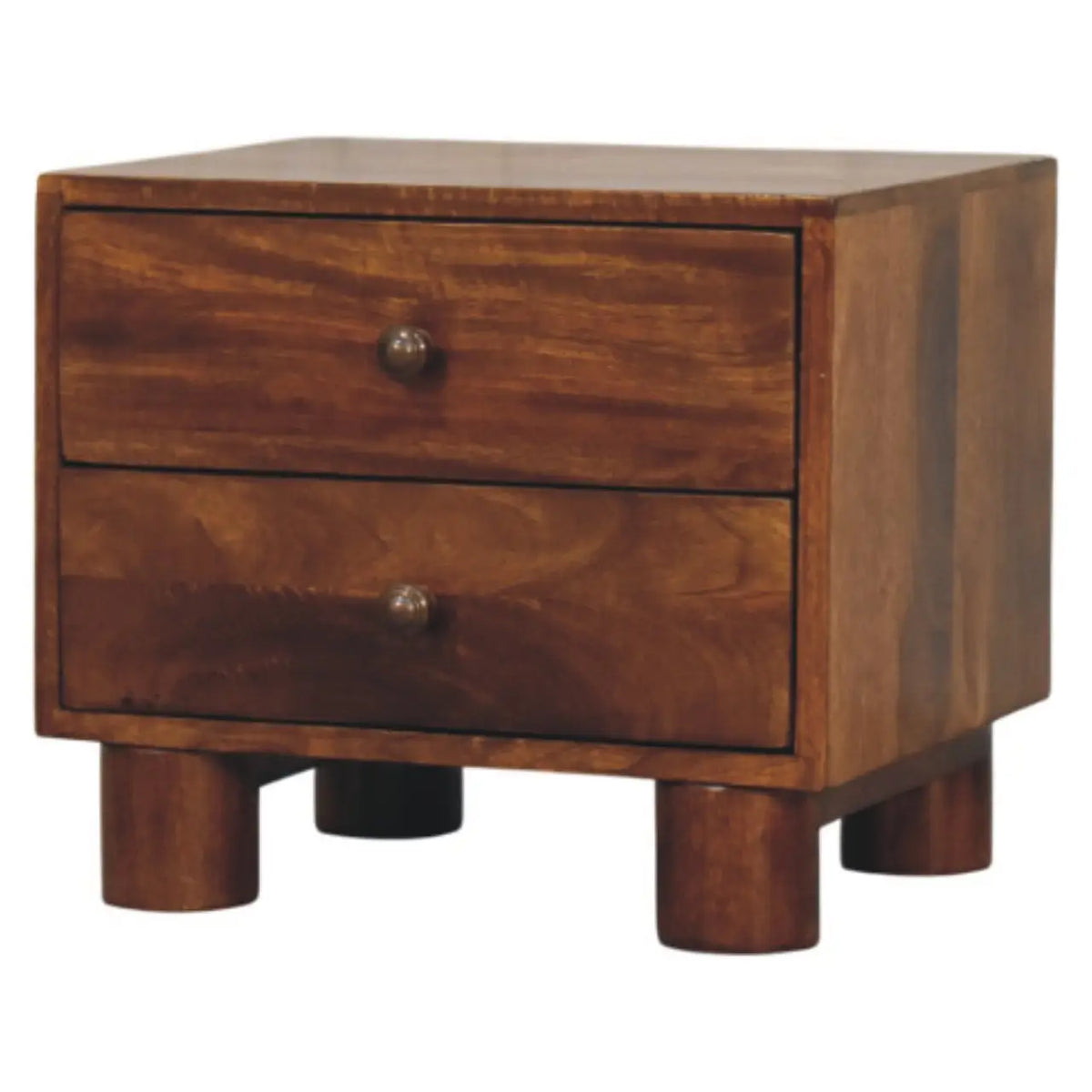 Tula 2 Drawer Chestnut Nightstand | Bedside Table