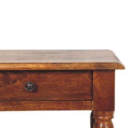 Turned Legs Chestnut 1 Drawer Bedside Table | Nightstand