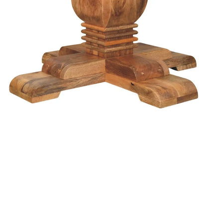 Valentina Round Dining Table Solid Wood Sculpted Pedestal Base Kitchen
