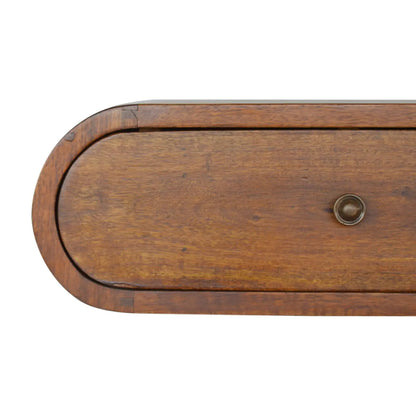 Wall Mounted Round Chestnut Bedside Table | Nightstand