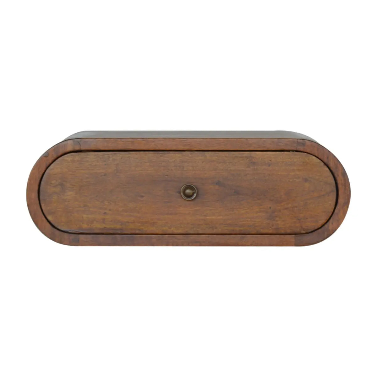 Wall Mounted Round Chestnut Bedside Table | Nightstand