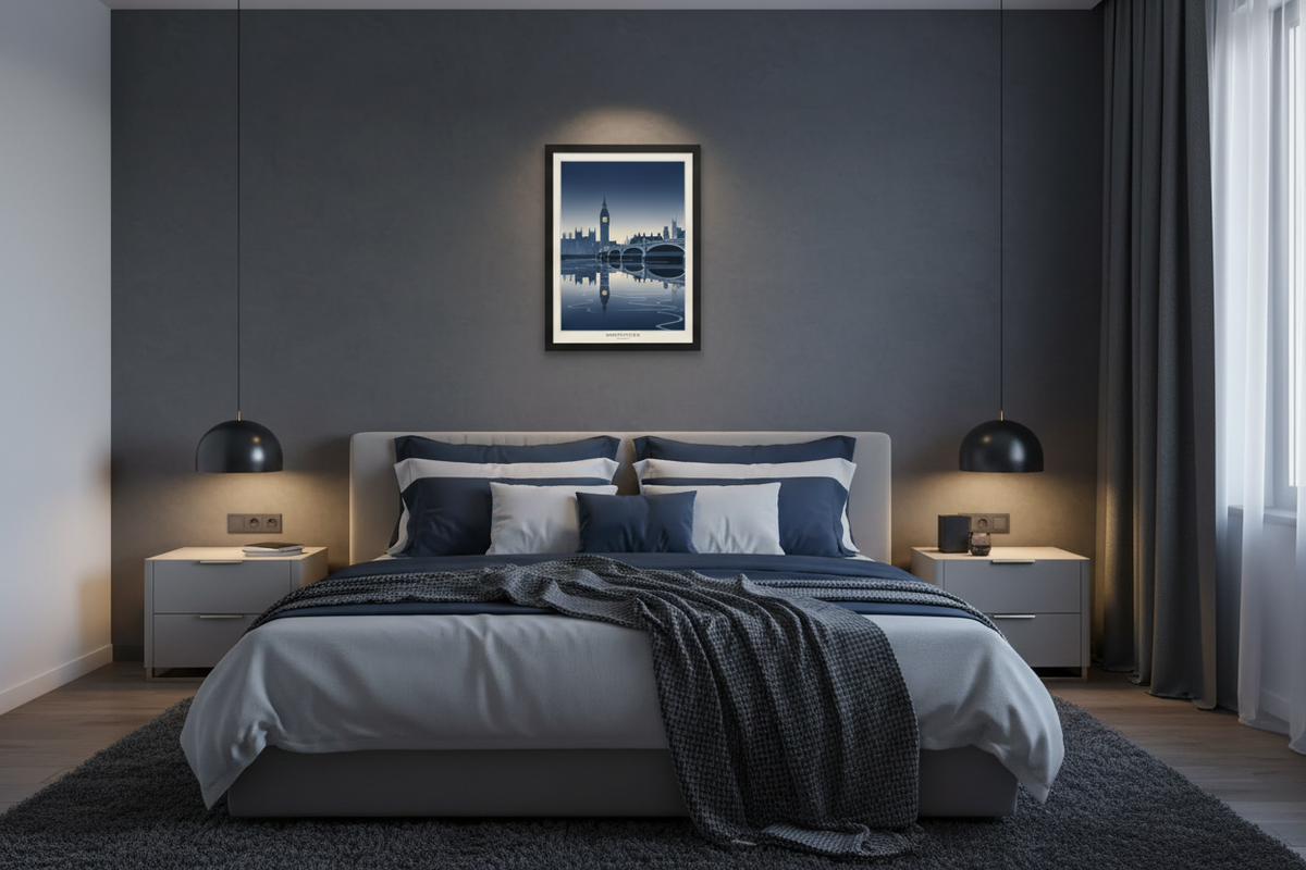 London Westminster Bridge at Night Framed Wall Art | Livvat Exclusive