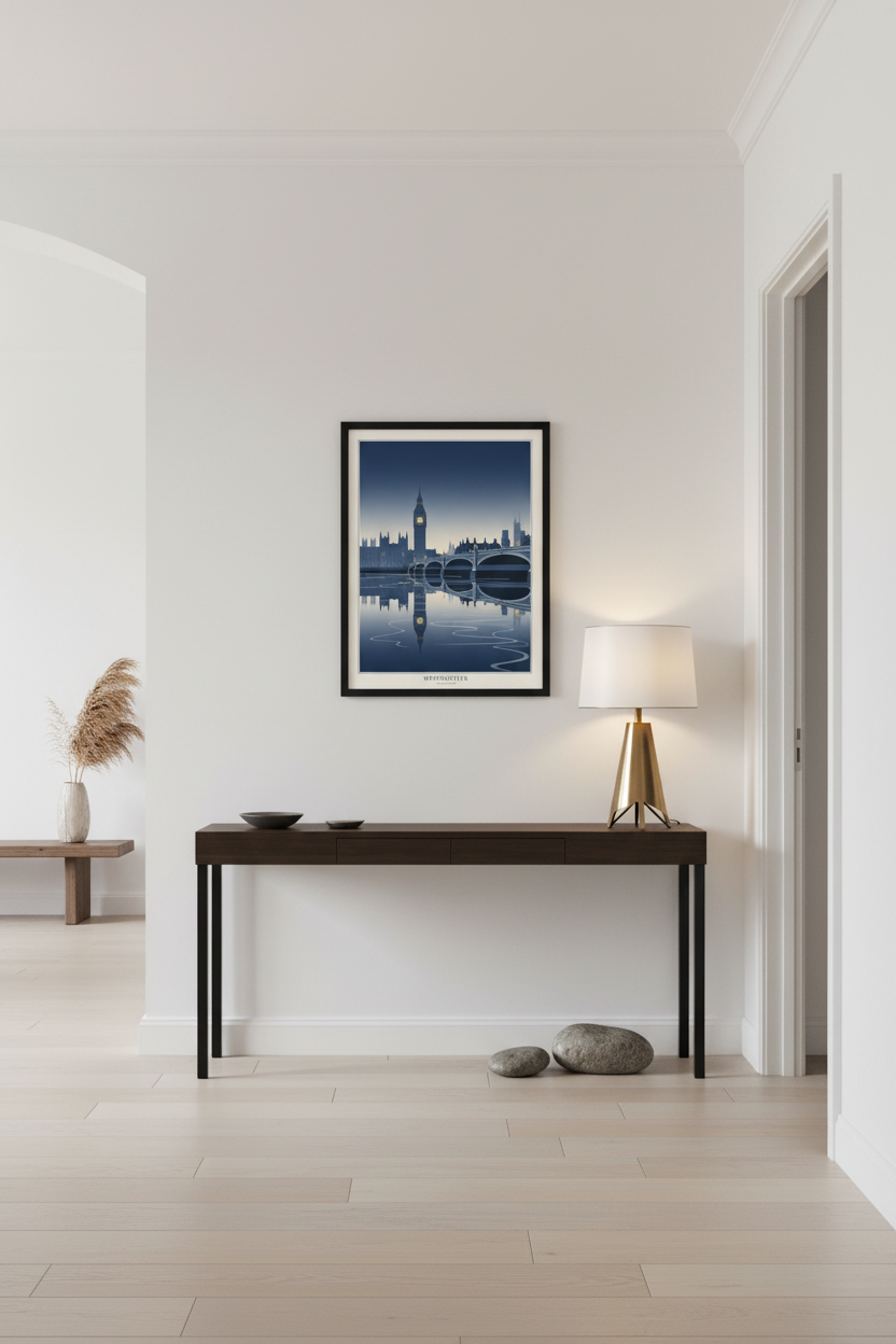 London Westminster Bridge at Night Framed Wall Art | Livvat Exclusive
