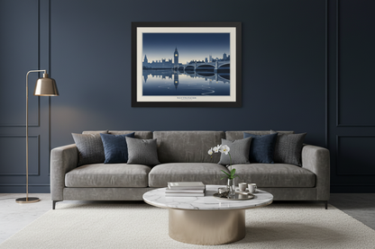 London Westminster Bridge at Night Framed Wall Art | Livvat Exclusive