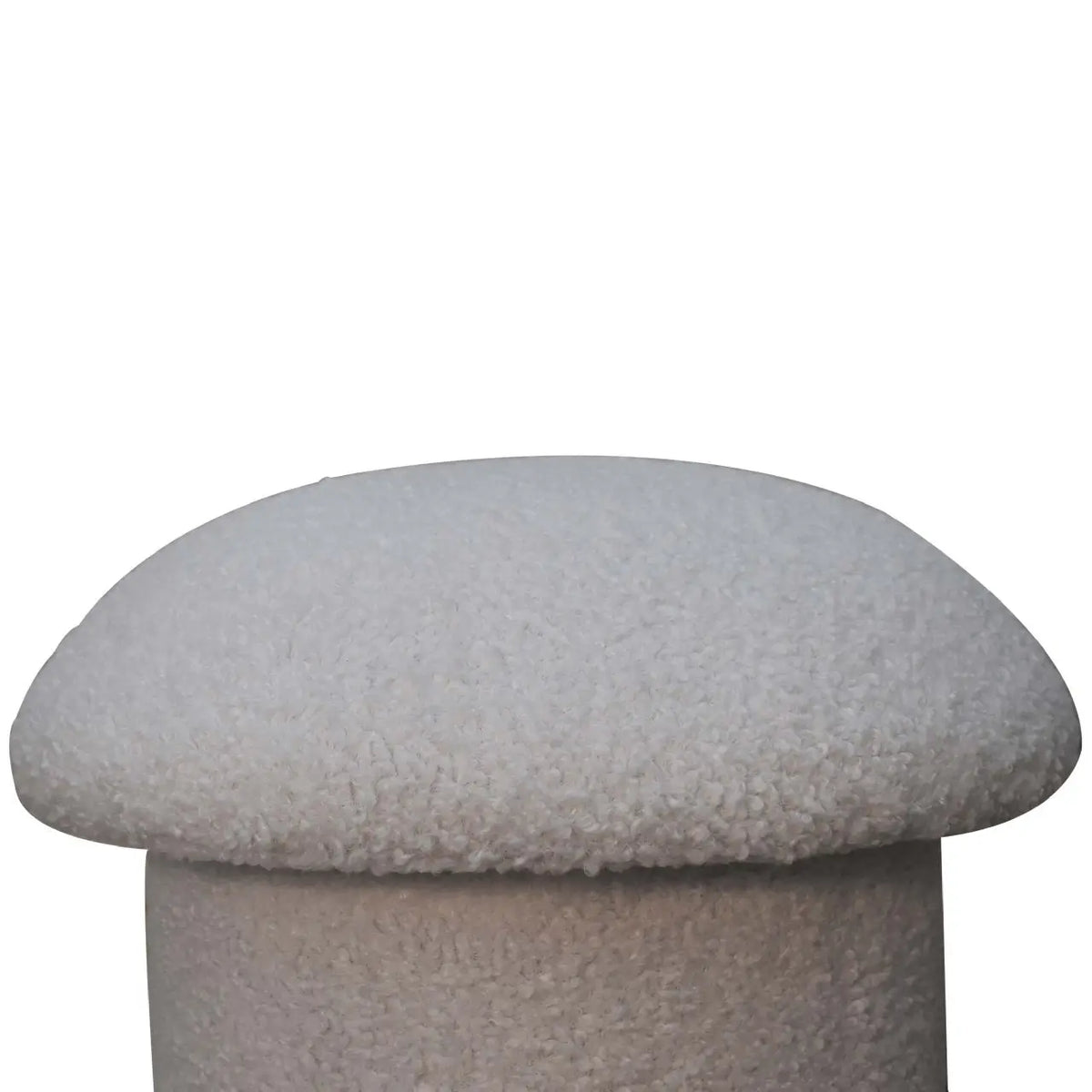 White Boucle Mushroom Footstool | Ottoman