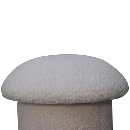 White Boucle Mushroom Footstool | Ottoman
