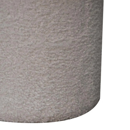 White Boucle Mushroom Footstool | Ottoman