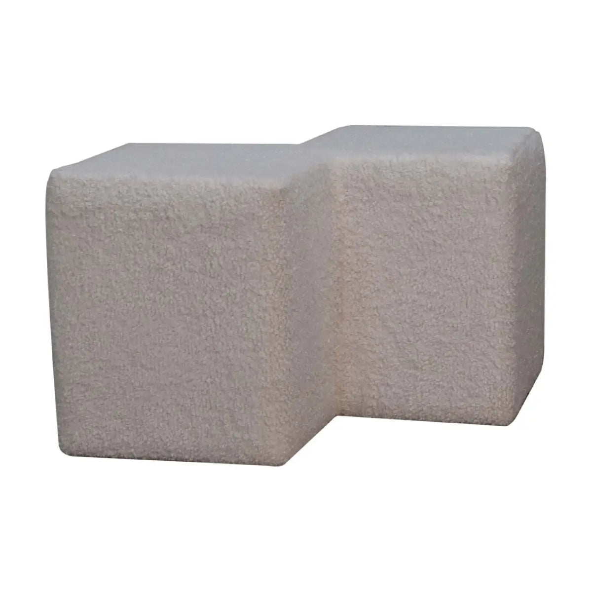 White Boucle Twin Footstool | Ottoman