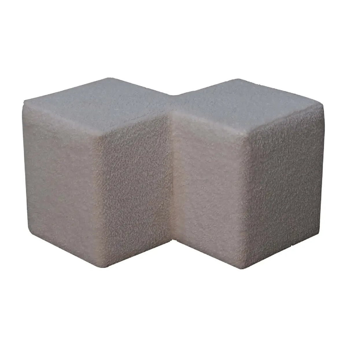 White Boucle Twin Footstool | Ottoman
