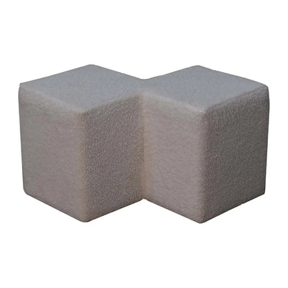 White Boucle Twin Footstool | Ottoman